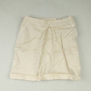 Peter Milar Womens Straight Skirt Skort 8 White Beige Houndstooth Golf Lined
